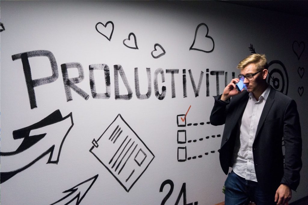 businessman productivity wallphone