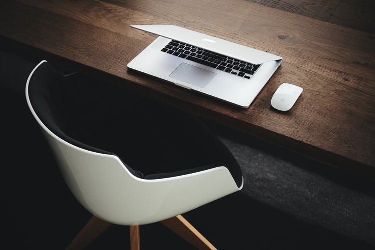 Laptop on table